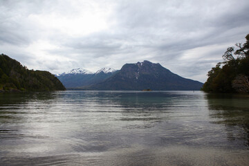 Lake, trees and mountains in Bariloche, Argentina