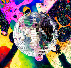 abstract disco ball multi color