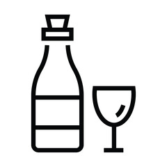 champagne vector line icon