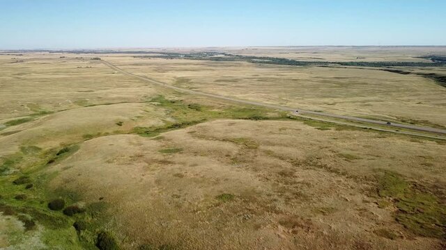 Aerial of foothills outside of For Macleod Alberta