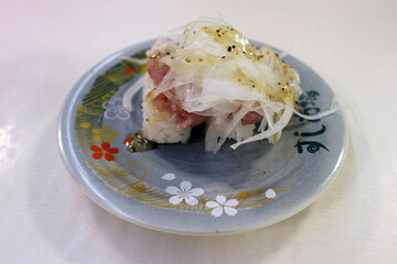 Closeup view of couple of nigiri sushi