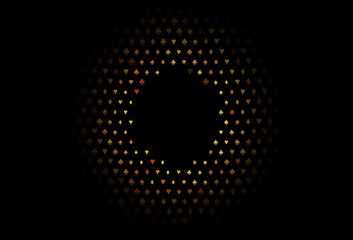 Dark Yellow, Orange vector texture with playing cards.
