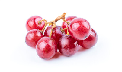 Red grape isolated on white background.