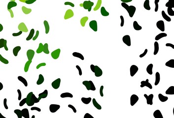 Light Green vector pattern with chaotic shapes.