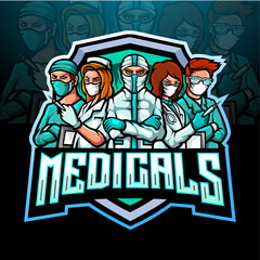 The mascot esport logo of the medical team fighting the corona virus © REYYARTS