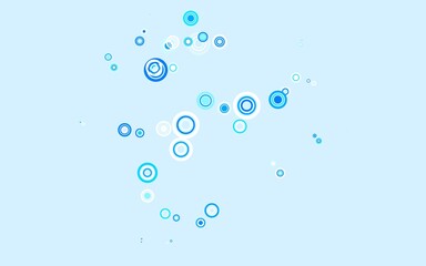 Light BLUE vector background with bubbles.