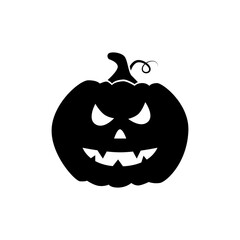 Pumpkin head - isolated vector halloween icon. Horror, spooky illustration.