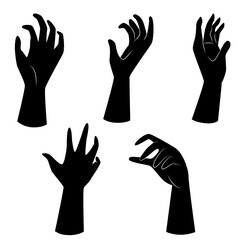 Zombie hand on the ground. Isolated vector icon. Halloween.