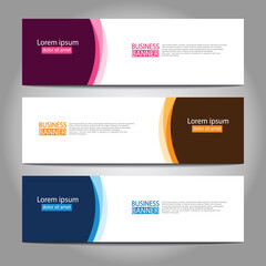 Vector abstract design web banner template. Web Design Elements - Header Design. Abstract geometric web banner template on grey background.Modern banner.