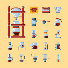 set of equipment for brewing coffee