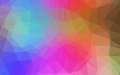 Light Multicolor, Rainbow vector polygonal background. An elegant bright illustration with gradient. Brand new style for your business design.