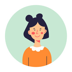 Portrait of cute teenage girl or schoolkid vector