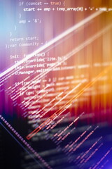 Big data storage and cloud computing representation. Programming