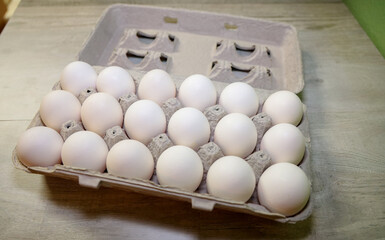 18 eggs in a carton package.