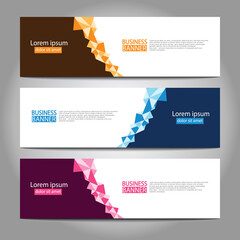 Fototapeta premium Vector abstract design web banner template. Web Design Elements - Header Design. Abstract geometric web banner template on grey background.Modern banner.