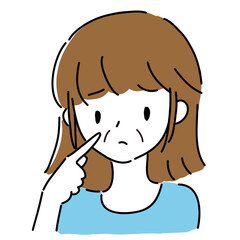 ほうれい線に悩む女性