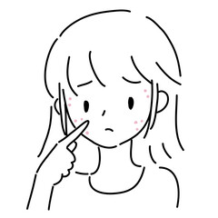 ニキビに悩む若い女性