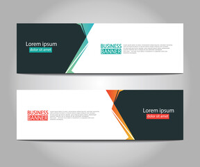 Vector abstract design web banner template. Web Design Elements - Header Design. Abstract geometric web banner template on grey background.Modern banner.