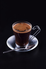 aromatic tasty, hot and strong black coffee is a wonderful invigorating drink