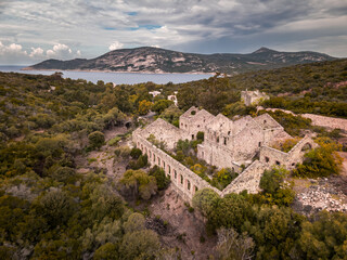 Fototapeta na wymiar Abandoned silver mine at Argentella in Corsica