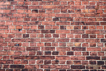 Closeup of bricks and window of old colonial building around Moji Station