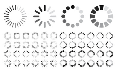 Circle loader. Loading icon. Progress bar for upload download round process. Website loading icon. Vector illustration