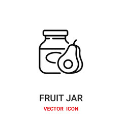 Fruit jar vector icon. Modern, simple flat vector illustration for website or mobile app.Pear or glass symbol, logo illustration. Pixel perfect vector graphics