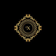 Letter X Luxury Ornament Logo. Monogram Crest Initial Letter Vector Design.