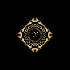 Letter Y Luxury Ornament Logo. Monogram Crest Initial Letter Vector Design.