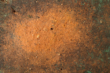 Old brown brick floor texture with moss
