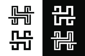 Letter H with line design concept. Very suitable in various business purposes, also for icon, symbol and many more.