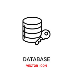 database icon vector symbol. database symbol icon vector for your design. Modern outline icon for your website and mobile app design.