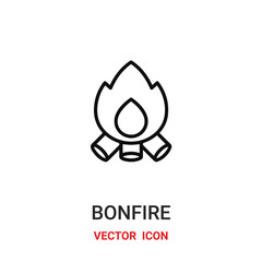 bonfire icon vector symbol. bonfire symbol icon vector for your design. Modern outline icon for your website and mobile app design.