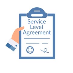 Service Level Agreement . Vector icon isolated on white background.