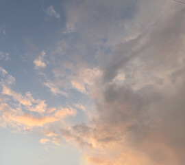 Naklejka na ściany i meble Sunset sky with clouds and sun