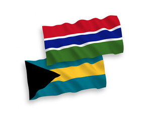 Flags of Commonwealth of The Bahamas and Republic of Gambia on a white background