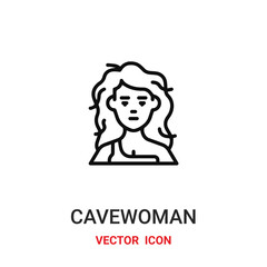 cavewoman icon vector symbol. cavewoman symbol icon vector for your design. Modern outline icon for your website and mobile app design.