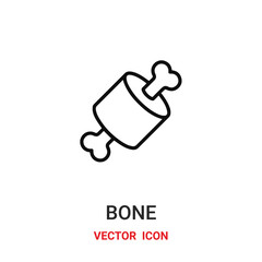 bone icon vector symbol. bone symbol icon vector for your design. Modern outline icon for your website and mobile app design.