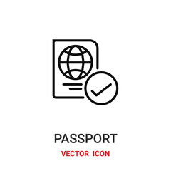 Passport vector icon. Modern, simple flat vector illustration for website or mobile app.Check passport symbol, logo illustration. Pixel perfect vector graphics