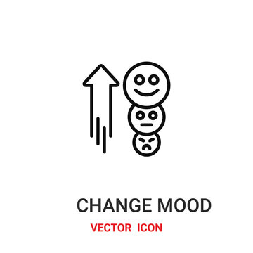 Change Mood Icon Vector Symbol. Moods Symbol Icon Vector For Your Design. Modern Outline Icon For Your Website And Mobile App Design.