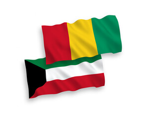 Flags of Guinea and Kuwait on a white background