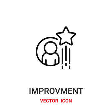 Improvment vector icon. Modern, simple flat vector illustration for website or mobile app.Growth chart symbol, logo illustration. Pixel perfect vector graphics	