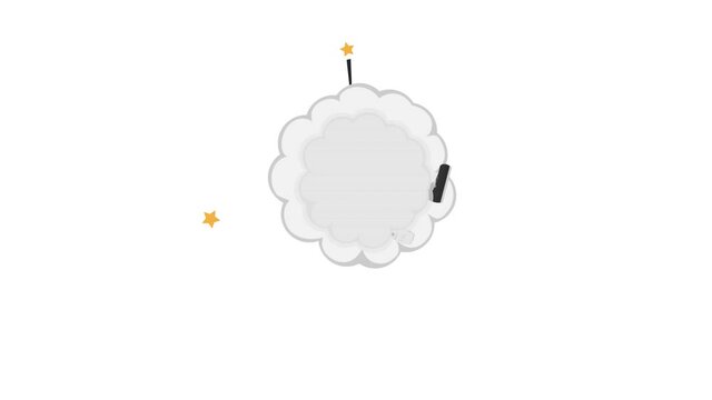 Animation of a fight cloud. Cartoon style, alpha channel enabled