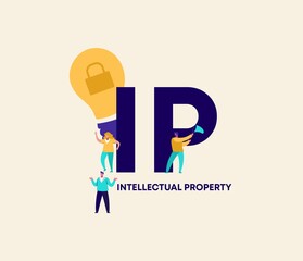 IP intellectual property. Registered mark of profitable trade and successful financial income distribution corporate business protection of retail product industrial loans and countering vector.