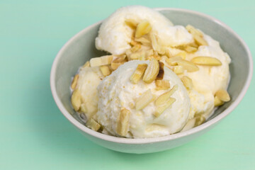 fresh almond ice cream scoops