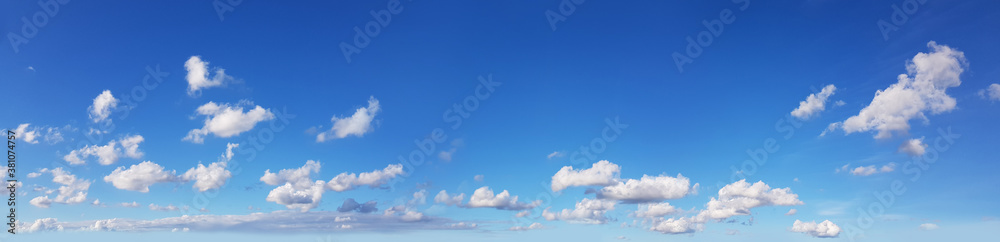Wall mural white clouds on blue sky. nature panorama background