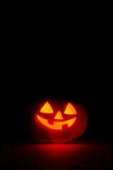 Halloween pumpkin in the dark