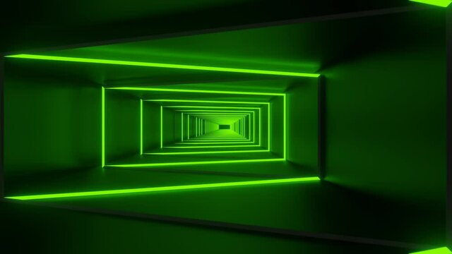 Abstract neon background, flight forward through the digital corridor. appearing glowing geometric lines, ultraviolet spectrum., Seamless 4K Video