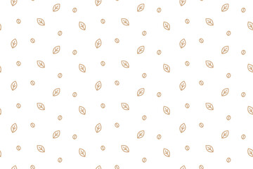 Foliage with coffee vector seamless pattern. White background modern style.