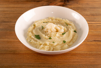 Homemade Cauliflower Puree or Colcannon with Mashed Cabbage